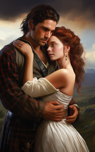 historical couple in wedding attire