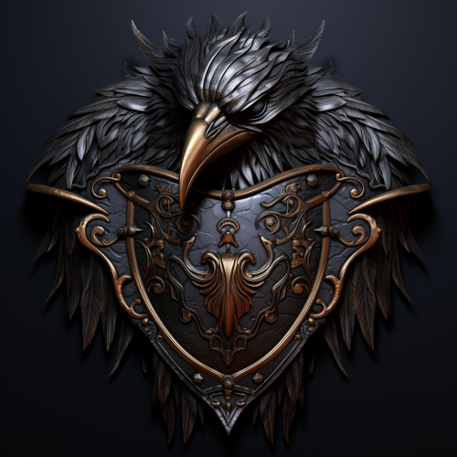 Fantasy Raven Shield - Symbol of Power and Defense