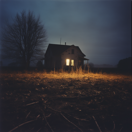 Farm house night in Indiana