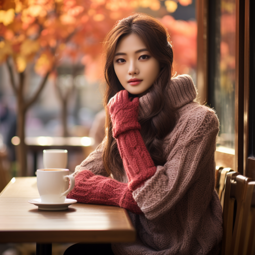 Stylish Korean woman in fall fashion