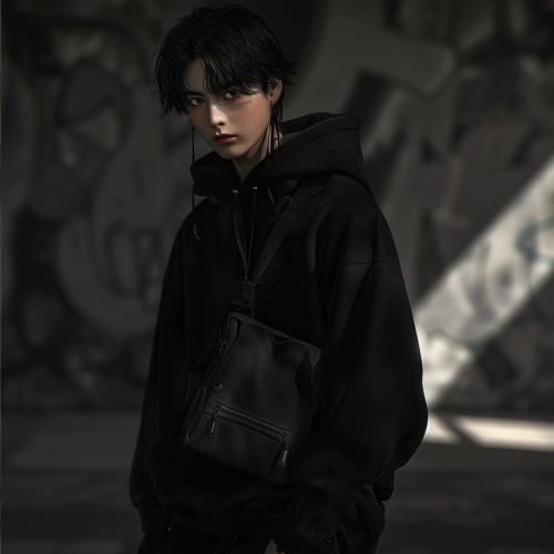 Fashionista Boy Black Hoodie Guci Bag