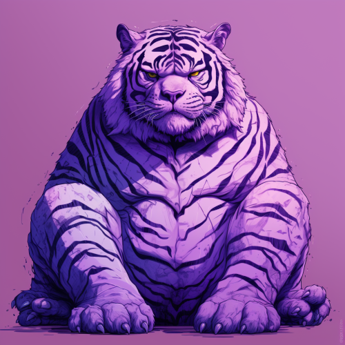 Fat Furry Half Human Tiger Purple
