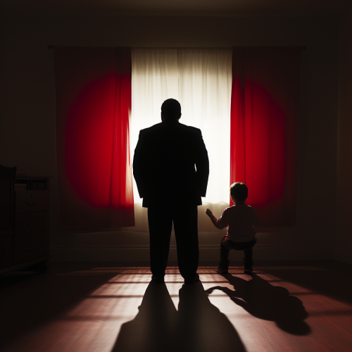 Father on Wooden Chair in Studio