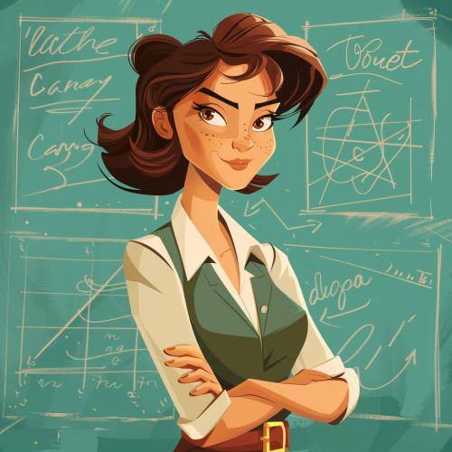 Female algebra teacher teaching math