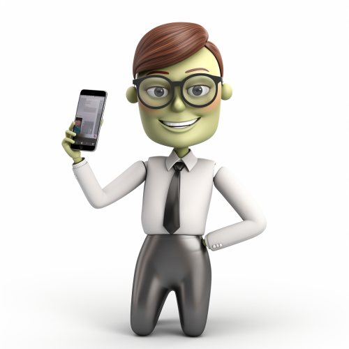 Kind and smiling female android virtual assistant