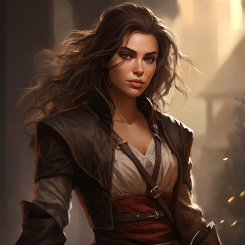 Female Elf with Brown Hair and Rogue Dagger