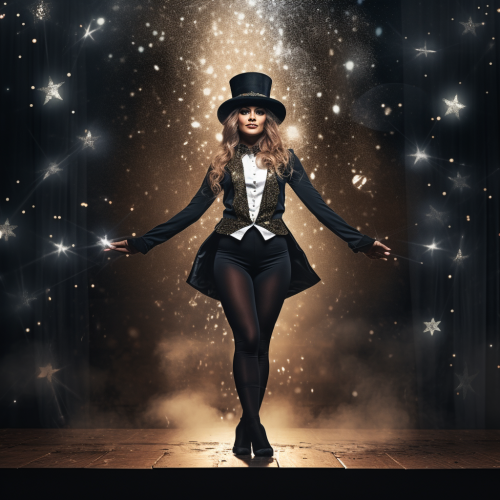 Female magician performing on stage