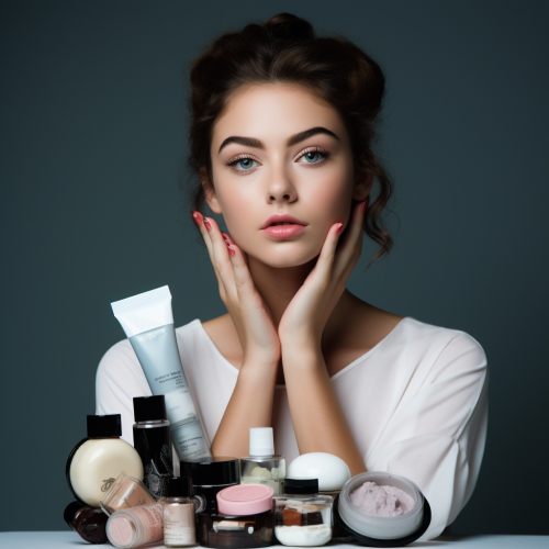 Female Model with Cosmetics