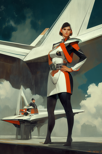 Retro Space Opera Captain Spaceship
