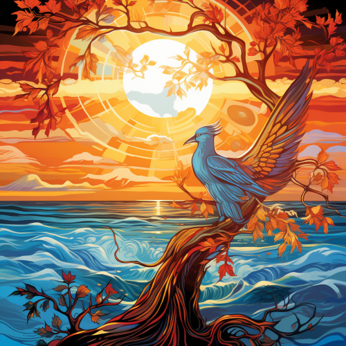 Fig Tree and Fire Bird Tarot Image