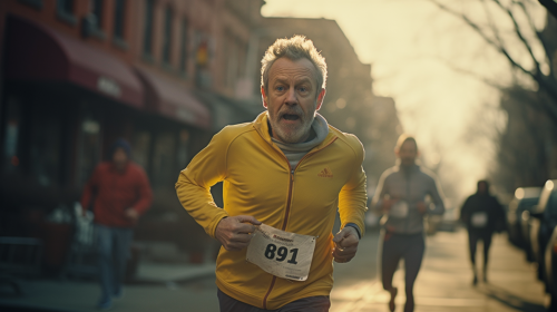 Elite male runner on film set Elite male runner on film set