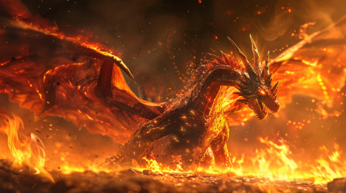 Flaming Dragon AI prompt