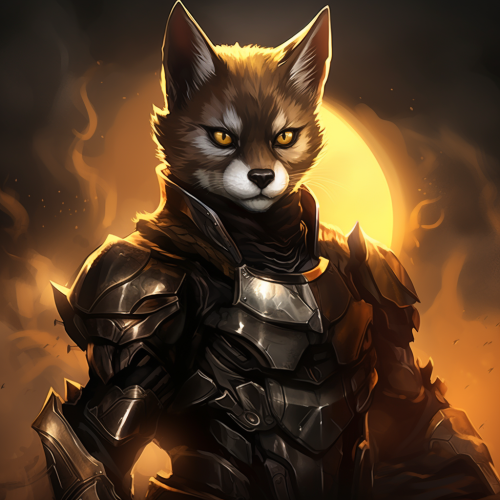 Superhero Flash as a Knight with Pet Fox