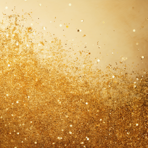 Gold Glitter Border on Flat Background