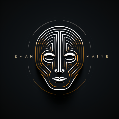 Minimalistic white and black logo design