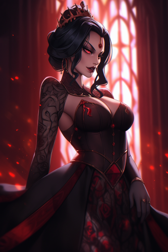 Stunning evil queen with a curvaceous body