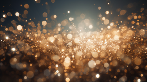 Photorealistic floating particles in shining rays