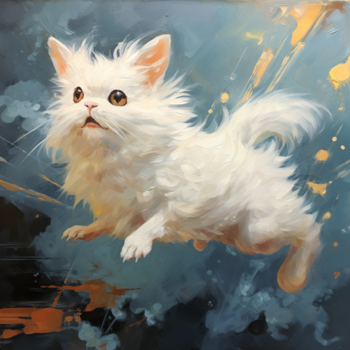 Floating White Creature Rabbit Cat Building Floating White Creature Rabbit Cat Building