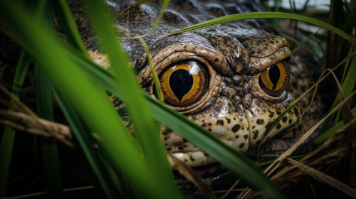 Florida Everglades Alligator with Red Eyes