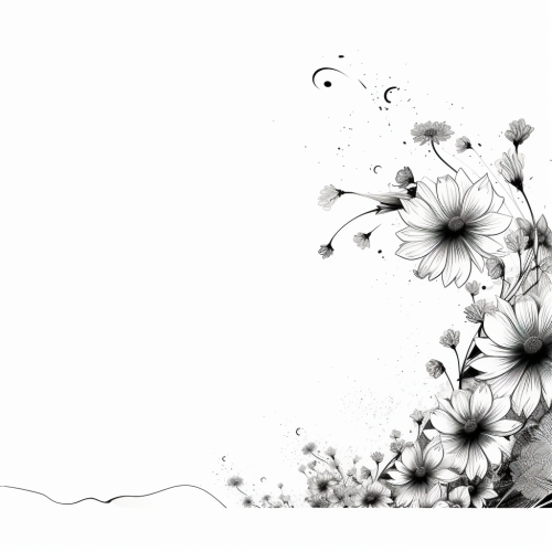 Colorful Flower Line Doodle Art