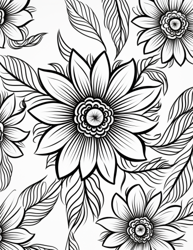 Colorful flower art illustration