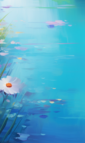 Flowers and Water Painting by the River Flowers and Water Painting by the River