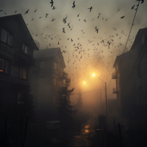 Mosquitoes and Cranes in a Foggy Evening Mosquitoes and Cranes in a Foggy Evening
