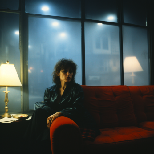 Woman in a mystical foggy room Woman in a mystical foggy room