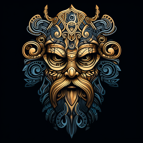 Folk Art of Odin, Norse God with One Eye Folk Art of Odin, Norse God with One Eye