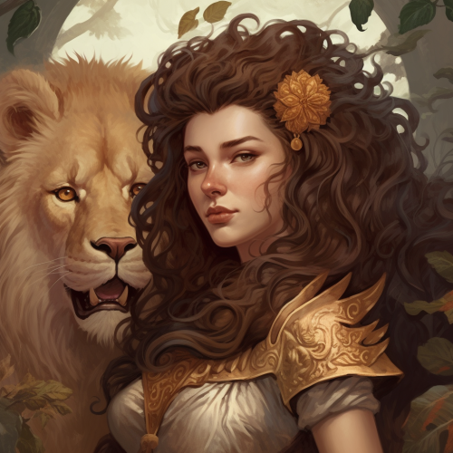 Forest creature princess lion magic card