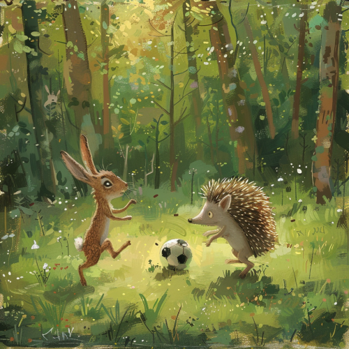 Forest Friends Playing Soccer Fun