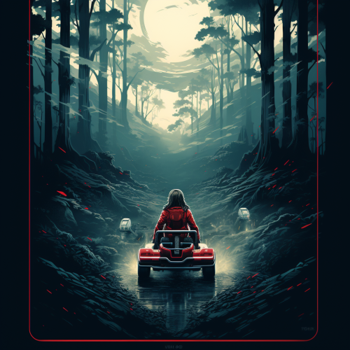 Forest red go kart movie poster