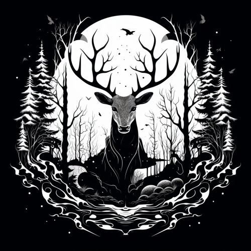 Black and white forest logo