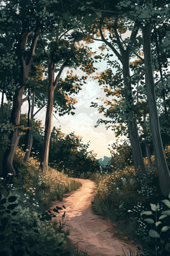 Forest Path in Clear Sky Forest Path in Clear Sky