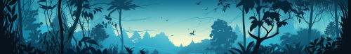 Silhouette of lush forest landscape Silhouette of lush forest landscape