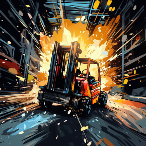 Forklift Lifting Heavy Pallet Goods