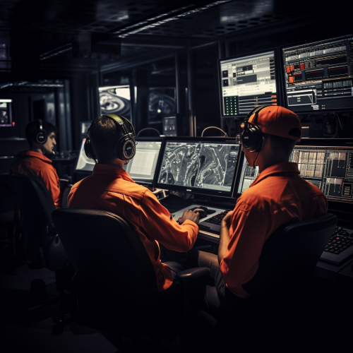 Formula 1 Control Team in Hyper Realistic Cinematic Lighting