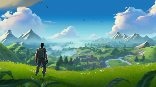 Fortnite player in green field  ?