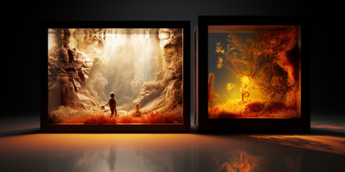 Colorful 3D Fotobox with Right Arrow