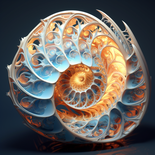 Stunning fractal pattern inside shell