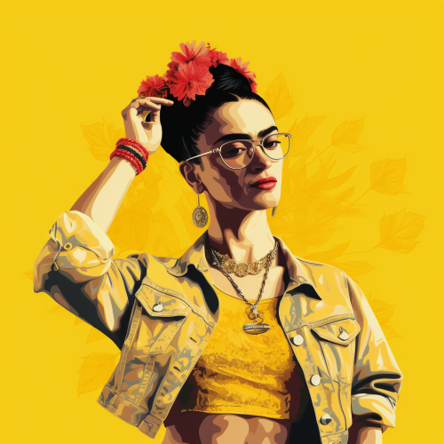 Frida Khalo as Fredy Mercury illustration
