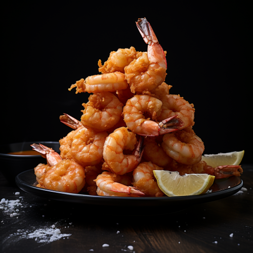 Close-up of Deep Fried Popcorn Shrimp