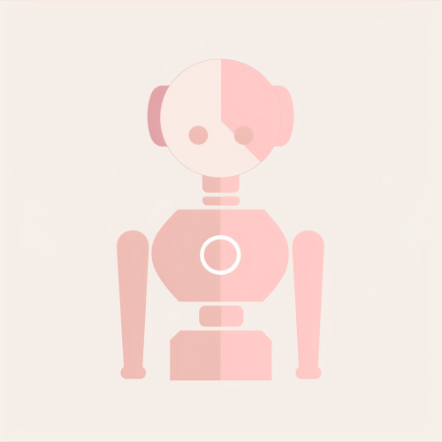 Friendly Robot Pink Silhouette Vector