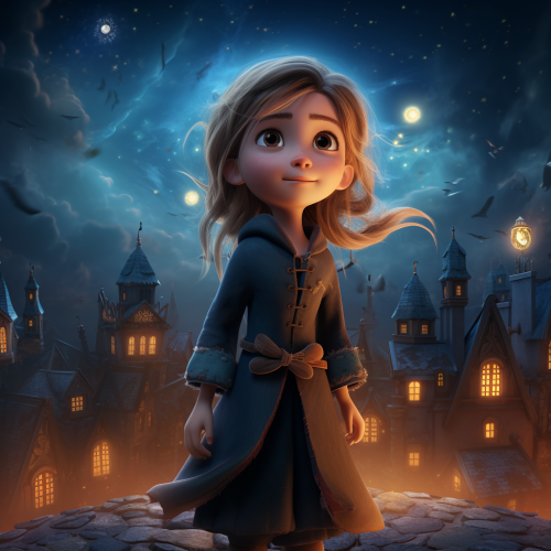 Happy witch casting magical spells