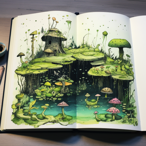 Child's sketch of frog life cycle