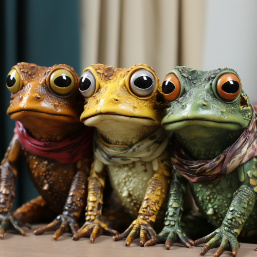 Frogs with eye makeup Frogs with eye makeup