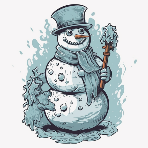 Detailed Frosty the Snowman illustration