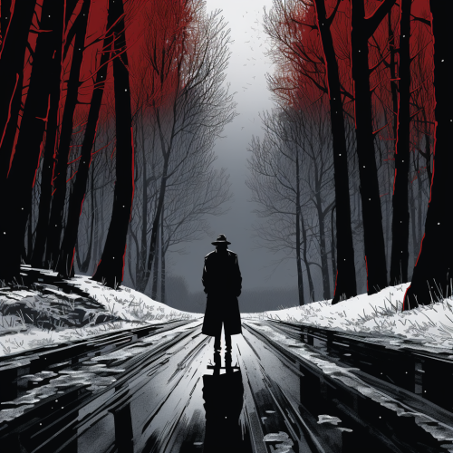 Man in Frosty Forest