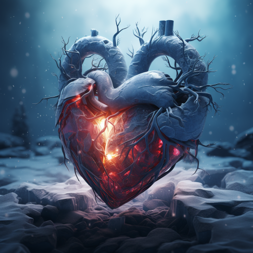 Realistic Frozen Human Heart Art