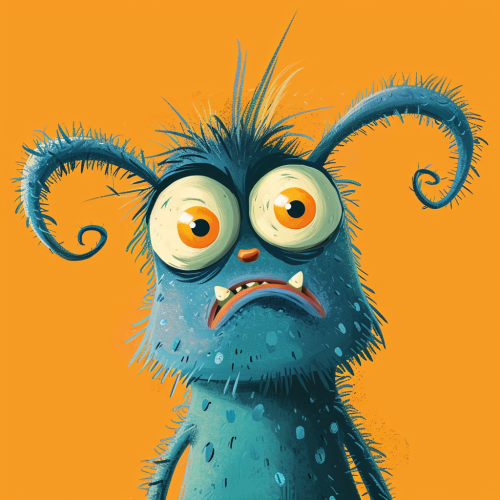 Frustrated creature on kids book cover